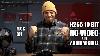 FIX Resolve media offline  codec missing to play H265 files like Fuji FLOG or DJI drone film [upl. by Saqaw]