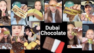 Collection Mukbang Asmr Dubai Chocolate 🍫🍫🍫 chocolate dubai bar crunchy [upl. by Foss]