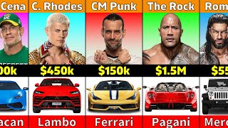 Most EXPENSIVE Car Of Famous WWE Wrestlers  50k to 15M [upl. by Nytram343]