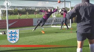 Agility practice with Englands goalkeepers Extended  Inside training [upl. by Coad]