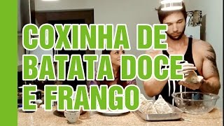 RECEITA FIT  Coxinha de batata doce com recheio frango [upl. by Barbarese159]