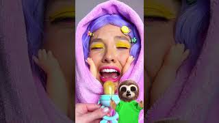 TAKE THIS GADGET AND DONT CRY ANYMORE 🤗🍌 SLOTH REACTS funnyanimals sloth gadget [upl. by Anileme]