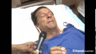 Imran Khan campaigns from hospital bed [upl. by Bebe]