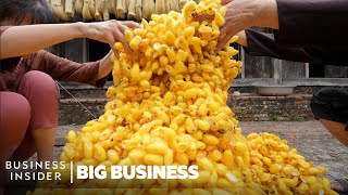 How Mountains Of Worm Cocoons Are Turned Into Expensive Silk In Vietnam  Big Business [upl. by Emmeline116]