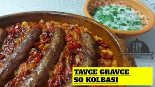 TAVCE GRAVCE SO KOLBASI  ТАВЧЕ ГРАВЧЕ СО КОЛБАСИ  najvkusnitedomasnirecepti grav kolbasi tava [upl. by David]