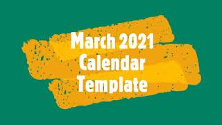 March 2021 Calendar Template by Calendarprintablescom [upl. by Finah]