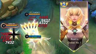 BEATRIX WTF DAMAGE BROKEN BUILD FOR SOLO RANK MATCH  must watch MLBB [upl. by Bryna]