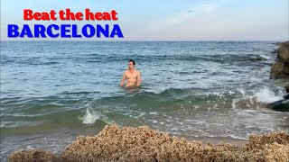 Beat the heat Go night swimming at Premià de Mar Beach in Barcelona Spain [upl. by Carleen]