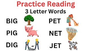 Three Letter Words I Three Letter Words for Kids I Learn to learn 3 Letter Words I Part 3 [upl. by Carlyn995]