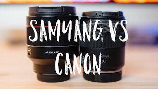 Canon RF 85mm F2 Macro IS vs the Samyang RF 85mm 14  Real World Comparison [upl. by Hiltner]