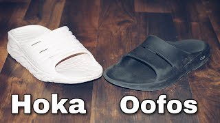 Oofos vs Hoka Recovery Slides  Recovery Sandals [upl. by Viole]