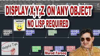 How display Easting Northing and Elevation on any object or point without Lisp in AutoCAD amp 3D [upl. by Fleming]