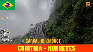 Rainy Cab Ride Curitiba  Morretes Serra Verde Express Brazil  train drivers view in 4K [upl. by Schroeder]