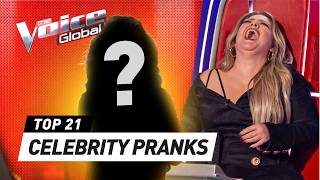 Famous Celebrities PRANK the Coaches on The Voice [upl. by Warfeld4]