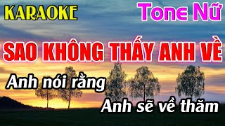 Sao Không Thấy Anh Về Karaoke Tone Nữ  Gm  Karaoke Dễ Hát  Beat Mới [upl. by Jeu]