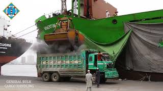 General Bulk Cargo Handling at Karachi Port vessel loading and unloading [upl. by Bobseine]