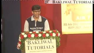 Nived Shahs AIR 257 JEE Advanced 2022 Felicitation at Bakliwal Tutorials [upl. by Euell]