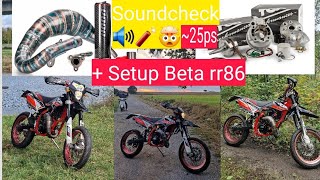 Beta rr 50 Top Performance 86 Voca Cross Carbon 8090 tuning Minarelli am6 Sound check first start [upl. by Kelsi616]