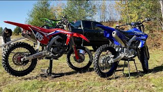 2021 YZ250F VS KX250F VS CRF250R LAP TIMES [upl. by Rekcut]