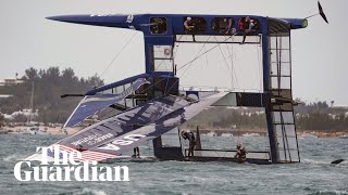 US and Japanese sailing boats collide during Bermuda Grand Prix [upl. by Irahk]