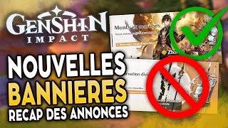 NOUVELLES BANNIERES  Récap des annonces Genshin Impact FR [upl. by Terriss]