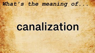 Canalization Meaning  Definition of Canalization [upl. by Izzy874]