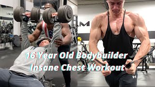 16 Year Old Bodybuilder  Insane Chest Workout [upl. by Terrell]