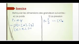 Analyse dimensionnelle Exercice résolu [upl. by Siloum10]