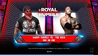 WWE 2K24 The Bigman Harry Torres vs The Rock [upl. by Parlin]