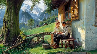 1947 Summer morning coffee in the backyard garden vintage oldies music from another room ASMR [upl. by James]