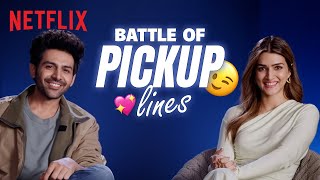 Kartik Aaryan VS Kriti Sanon WHO HAS THE BEST PICKUP LINES  Shehzada  Netflix India [upl. by Nalek]