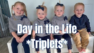 Day in the Life with Triplet 1 year olds amp a 5 year old [upl. by Enyahs]