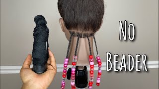 FASTEST Way To Add Beads To Braids  Save A Lot Of Time [upl. by Neik]