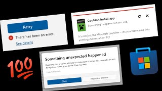 Microsoft Store couldnt install app ✔ something happened on our end ✔ there has been an error [upl. by Nnylram]