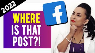 How to Find an Old Post on Your Facebook Profile 2022  The FAST Way 💡⏰ [upl. by Adiahs]