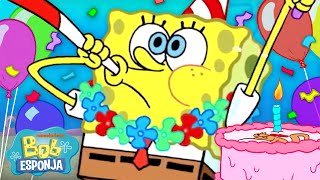 Bob Esponja  Os Maiores Aniversários da Fenda do Biquíni 🎂  Compilação de 30 Minutos  Português [upl. by Judd]