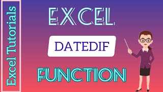 Excel DATEDIF Function  Difference Between Two Dates  Excel Formula  Excel Tips  Excel Tutorial [upl. by Harak]