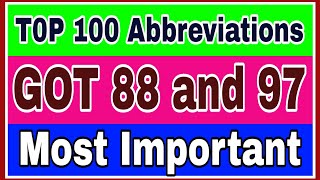 ABBREVIATIONS GOT 88 AND 97 DEPARTMENTAL TESTS E LEARN [upl. by Nashbar198]