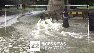 Prospect Park lake overflows making a new quotriverquot [upl. by Eelam]