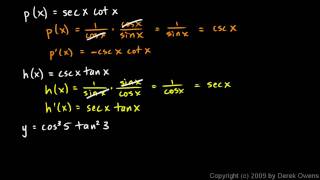 Calculus 308d  Trig Derivative Examples [upl. by Alakim]