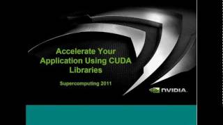 Technical Demo From Supercomputing 11 Using CUDA Libraries for Drop in GPU Acceleration [upl. by Sudnac467]