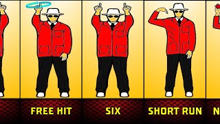 All Umpire Signals in Cricket  Hand Signals By Umpires in Cricket [upl. by Findley]