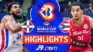 Dominican Republic 🇩🇴 vs Puerto Rico 🇵🇷  J9 Highlights  FIBA Basketball World Cup 2023 [upl. by Adnohryt807]