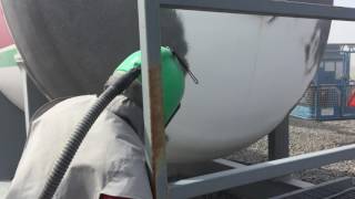 Impact Industrial ServicesSandblasting and Painting 30000 US gallon propane tank [upl. by Cornelius506]