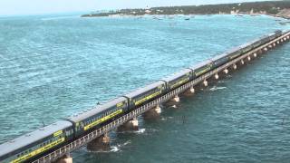 Train on Pamban bridge 4 [upl. by Dorotea]