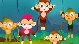 Five little monkeys  Nursery Rhymes  Kids songs  Baby Video [upl. by Latsyrhk]