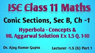 quotISC Class 11 Maths Hyperbola Concepts  ML Aggarwal Solutions Ex14 Q110  Conic Sections Ch 1quot [upl. by Setsero648]