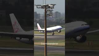 CHINA AIRLINES A330300 landing at Taipei Airport shorts aviation a330 landing plane taipei [upl. by Day]