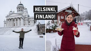 Were in FINLAND 🇫🇮 Helsinki FOOD  city tour in the WINTER [upl. by Mcclenon]