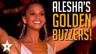 ALL ALESHA DIXONS GOLDEN BUZZER Auditions from Britains Got Talent [upl. by Luar179]